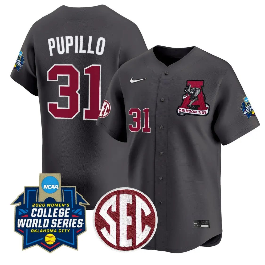 Alexis Pupillo Jersey #31 Alabama Softball 2026 World Series Stitched by My Store