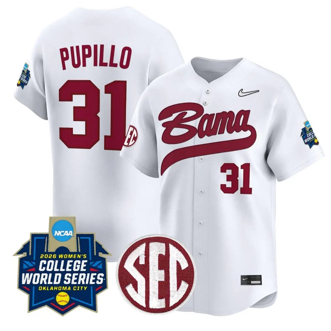 Alexis Pupillo Jersey #31 Alabama Softball 2026 World Series Stitched by My Store