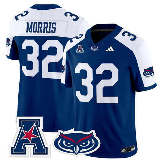 Alfred Morris Jersey #32 Florida Atlantic Owls 2025 All Stitched Blue Alter by My Store NCAA Football Jerseys