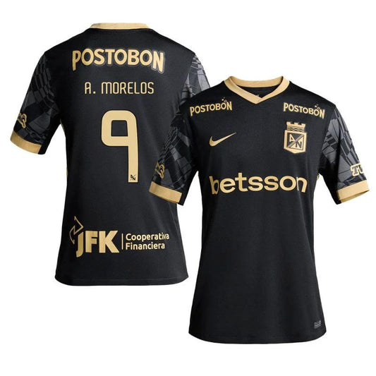 Alfredo Morelos 9 Atlético Nacional 2025-26 Away Men Jersey – Black by Soccer Jersey