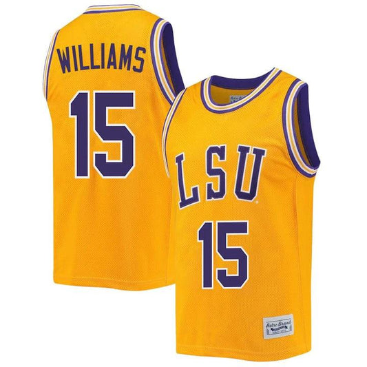 Alisa Williams Jersey LSU Tigers Basketball 2023 NCAA College Retro Gold #15 by My store basketball