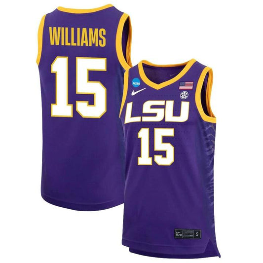 Alisa Williams Jersey LSU Tigers Basketball 2023 NCAA College Purple #15 by My store basketball