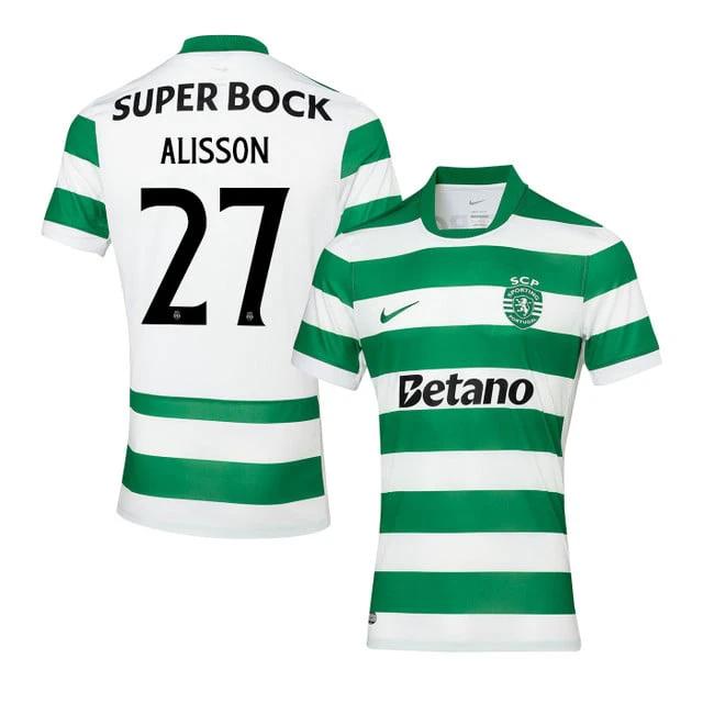 Alisson Santos 27 Sporting CP 2025-26 Home Match Jersey – Green by Soccer Jersey
