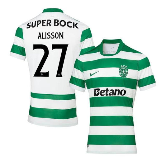 Alisson Santos 27 Sporting CP 2025-26 Home Match Jersey – Green by Soccer Jersey
