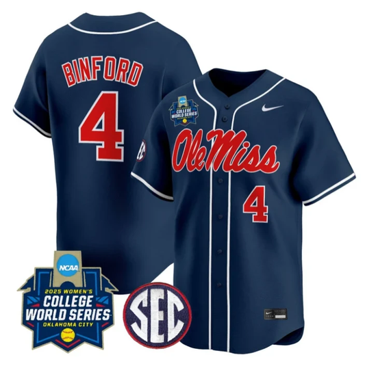 Aliyah Binford Jersey #4 Ole Miss Rebels Softball 2025 World Series Stitched Navy by My Store