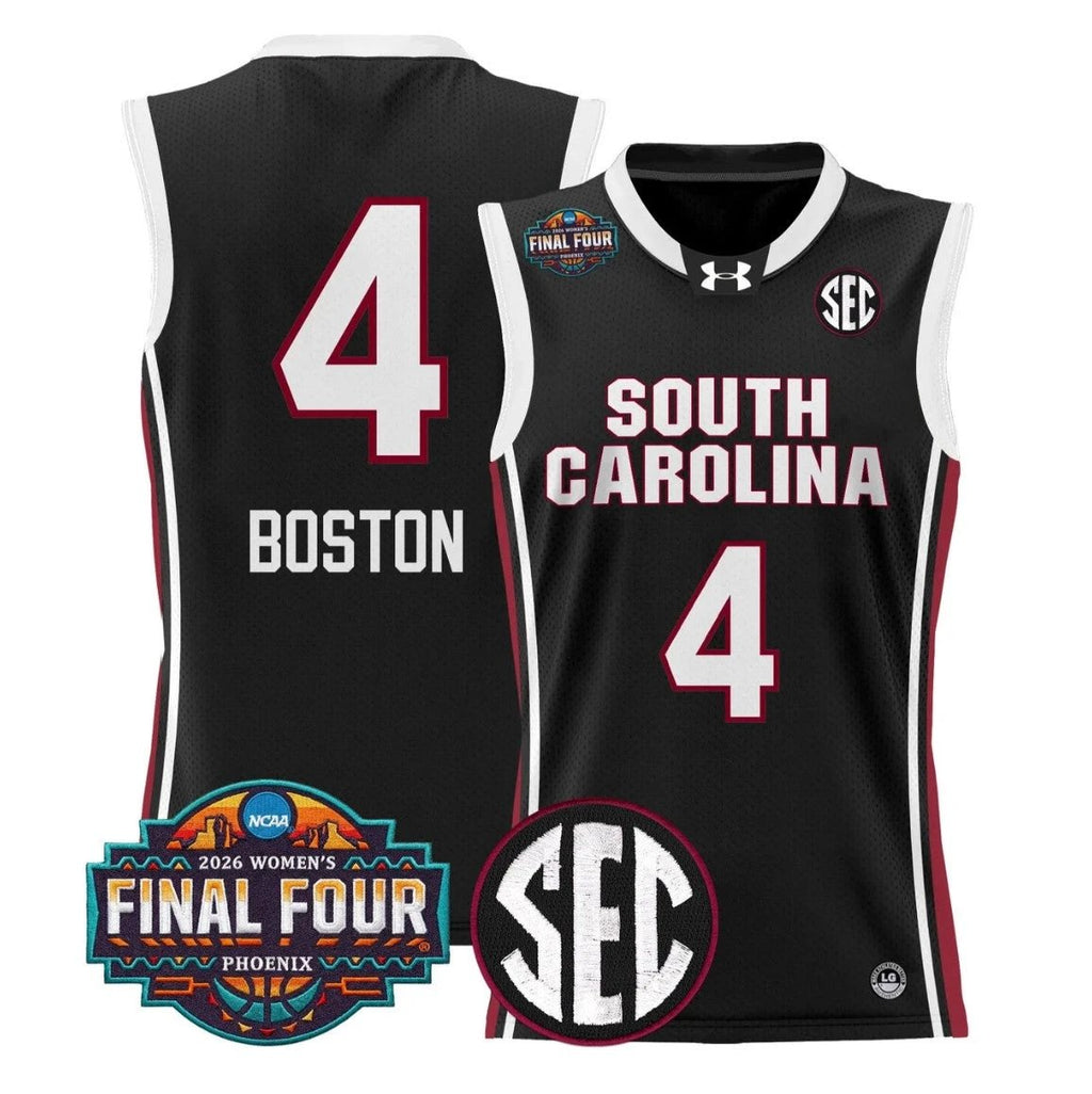 Aliyah Boston Jersey #4 South Carolina 2026 Final Four Stitched Black by My store basketball