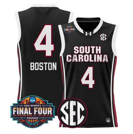 Aliyah Boston Jersey #4 South Carolina 2026 Final Four Stitched Black by My store basketball