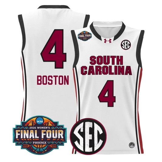 Aliyah Boston Jersey #4 South Carolina 2026 Final Four Stitched White by My store basketball