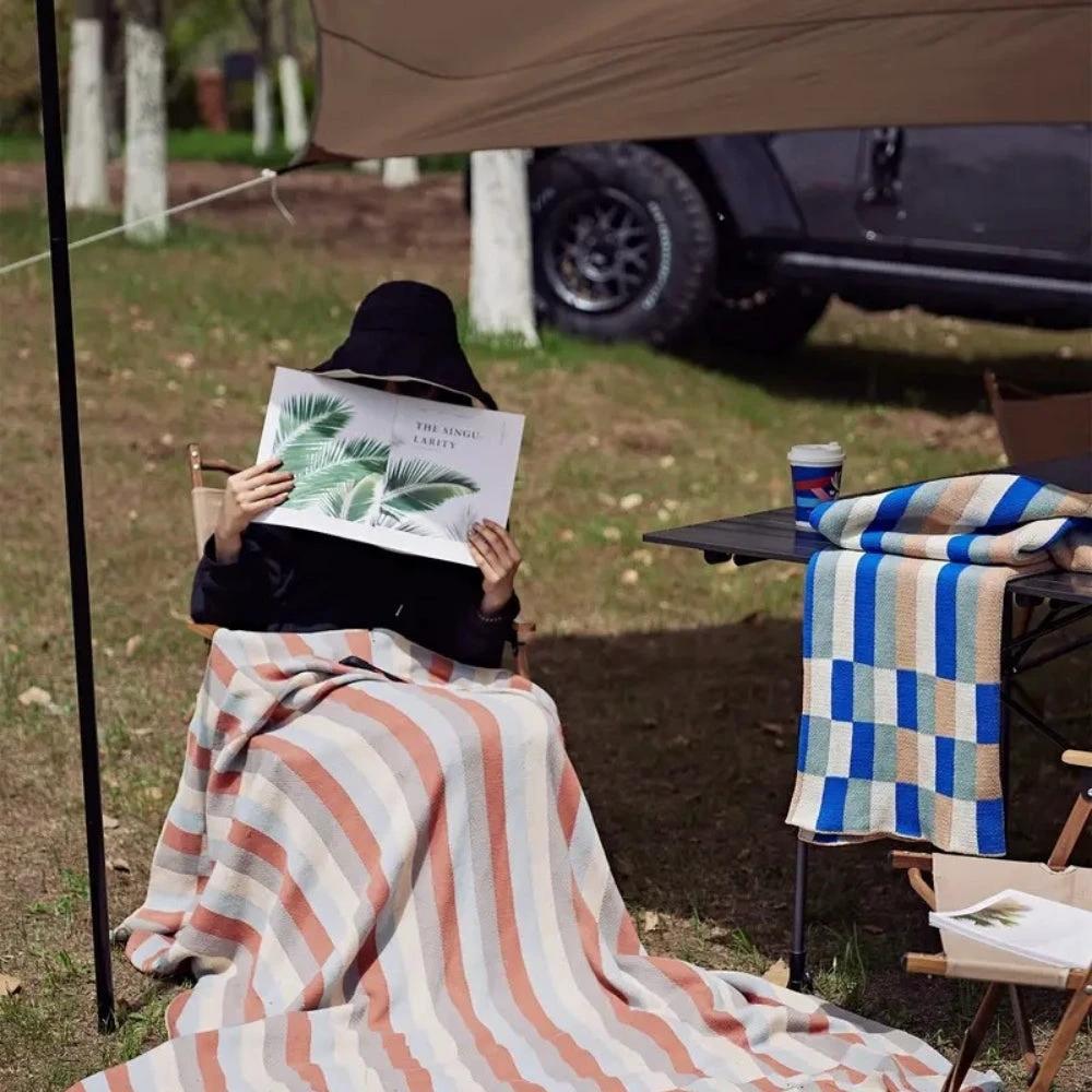 Nordica Stripes Breathable Cotton Blanket by Casa & Beyond