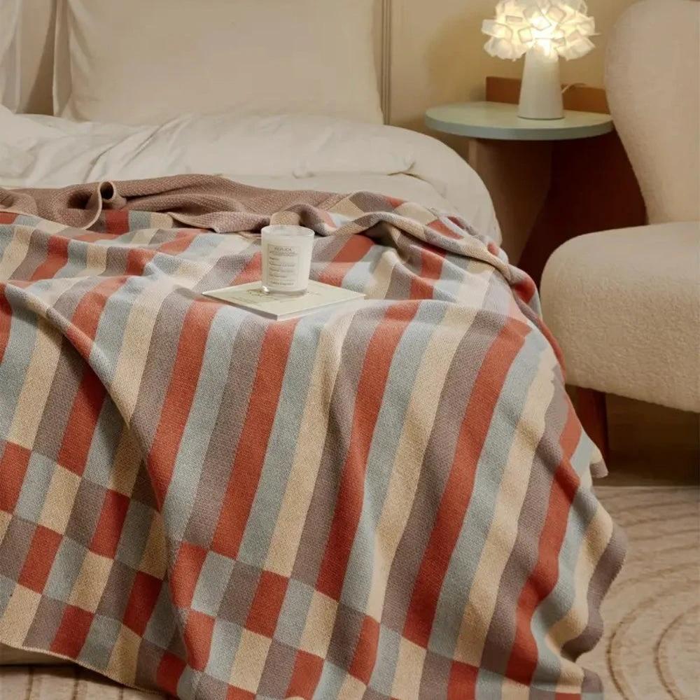 Nordica Stripes Breathable Cotton Blanket by Casa & Beyond