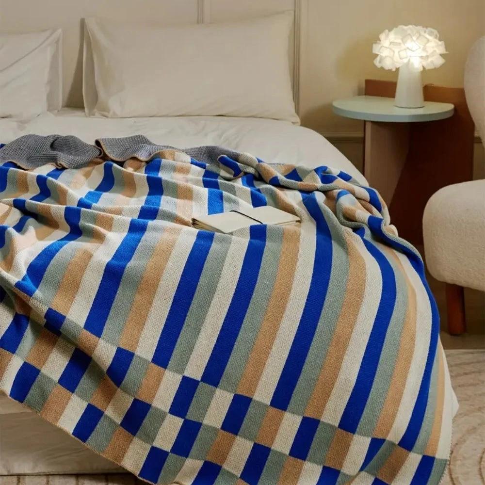 Nordica Stripes Breathable Cotton Blanket by Casa & Beyond