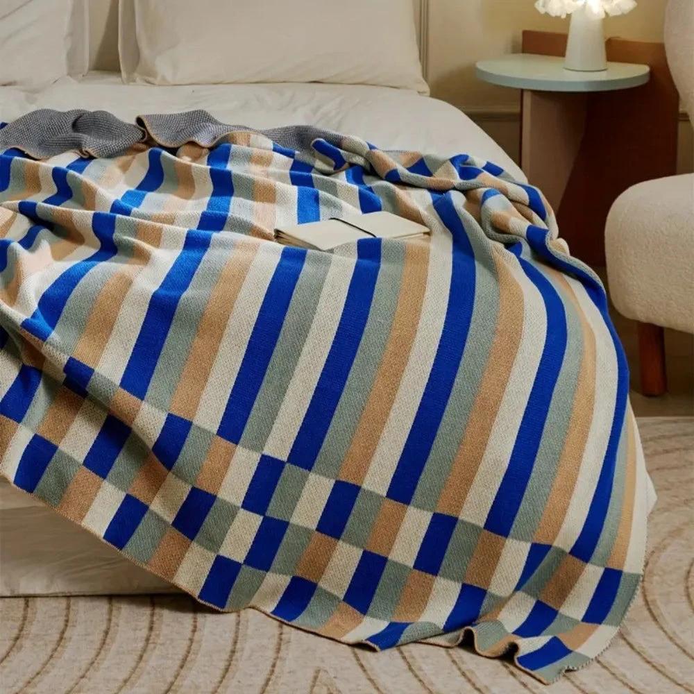 Nordica Stripes Breathable Cotton Blanket by Casa & Beyond