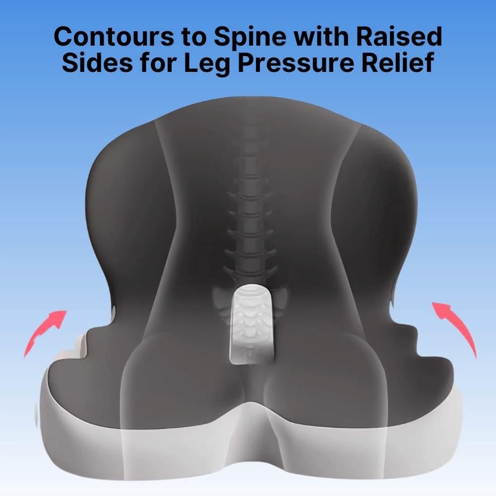 All-in-One Orthopedic Memory Foam Seat - Cushion Seat and Back Cushion for Pain Relief and Comfort by BowLift