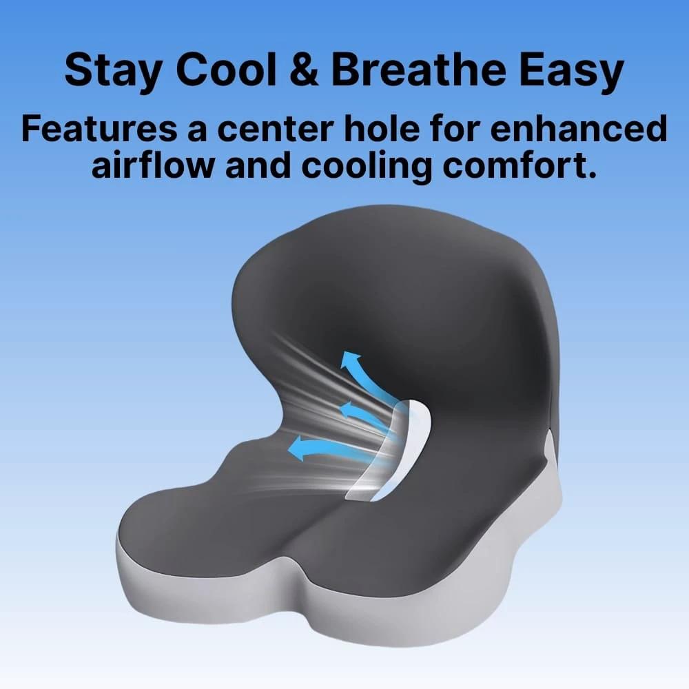 All-in-One Orthopedic Memory Foam Seat - Cushion Seat and Back Cushion for Pain Relief and Comfort by BowLift