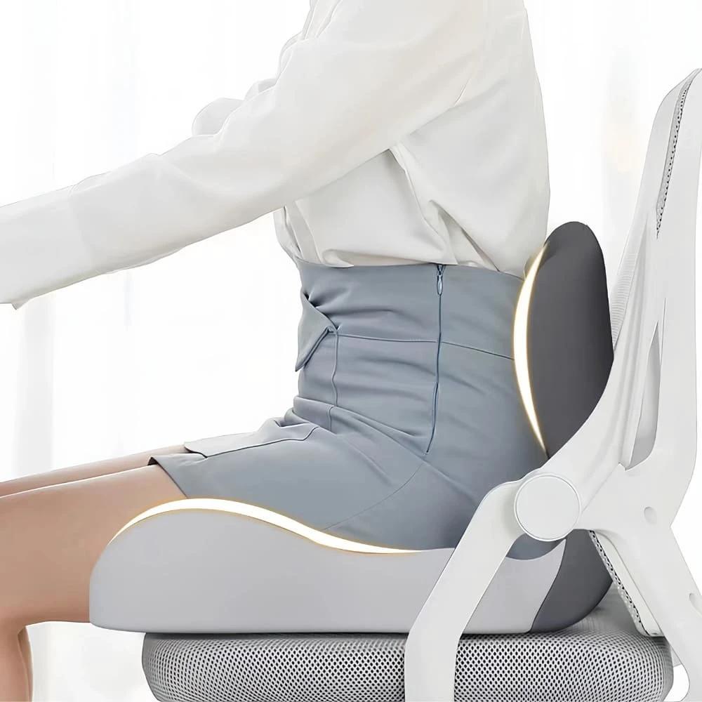 All-in-One Orthopedic Memory Foam Seat - Cushion Seat and Back Cushion for Pain Relief and Comfort by BowLift