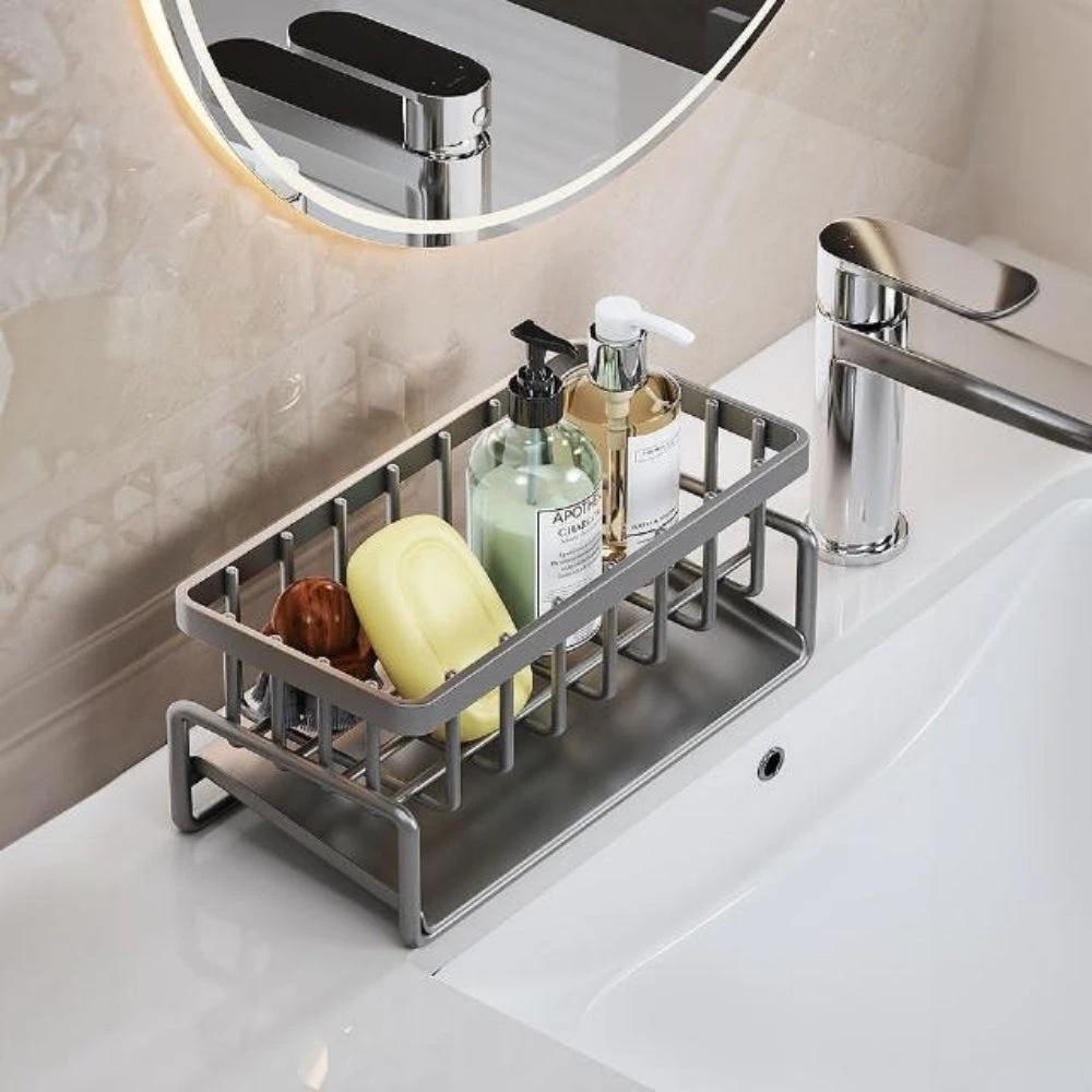 All-in-One Sponge Soap Cloth Self-Draining Rack by Casa & Beyond