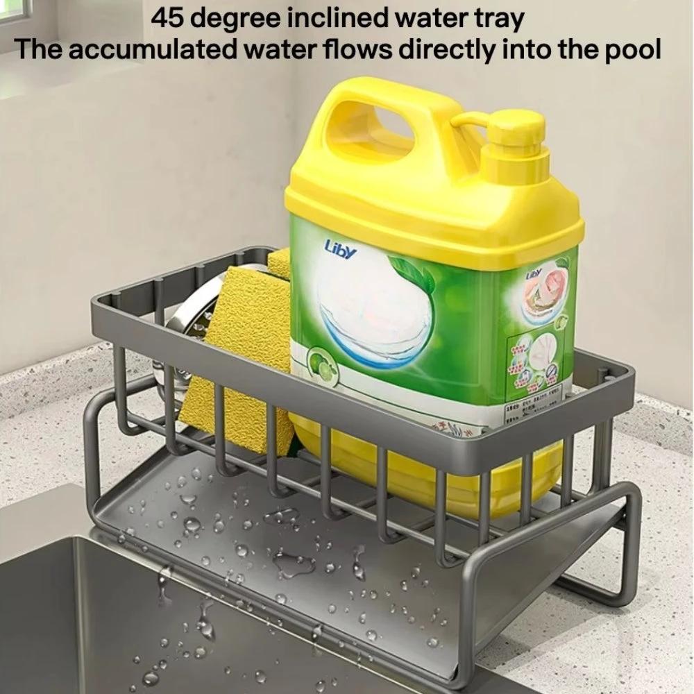 All-in-One Sponge Soap Cloth Self-Draining Rack by Casa & Beyond