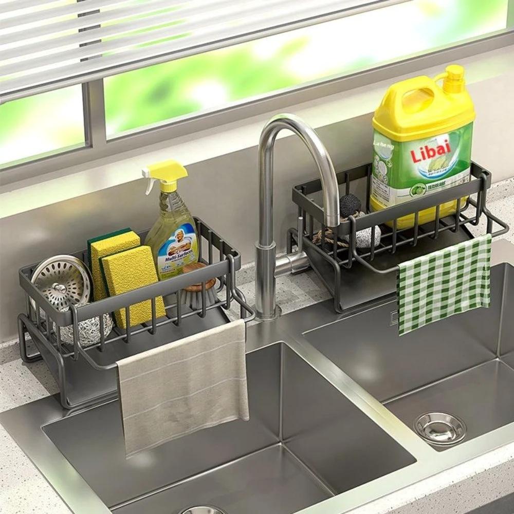 All-in-One Sponge Soap Cloth Self-Draining Rack by Casa & Beyond