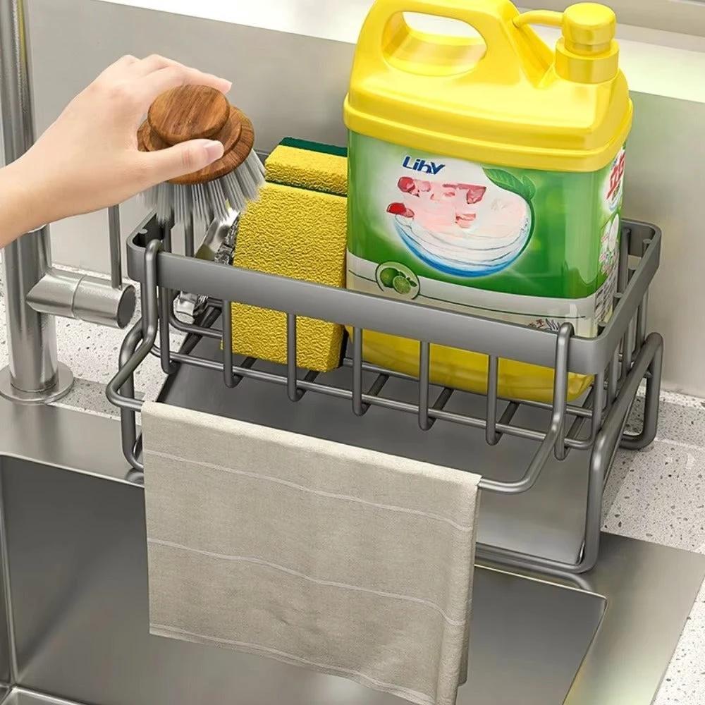 All-in-One Sponge Soap Cloth Self-Draining Rack by Casa & Beyond