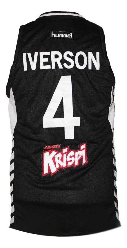 Allen Iverson Jersey #4 Cola Turka Basketball New Sewn Black by My store basketball