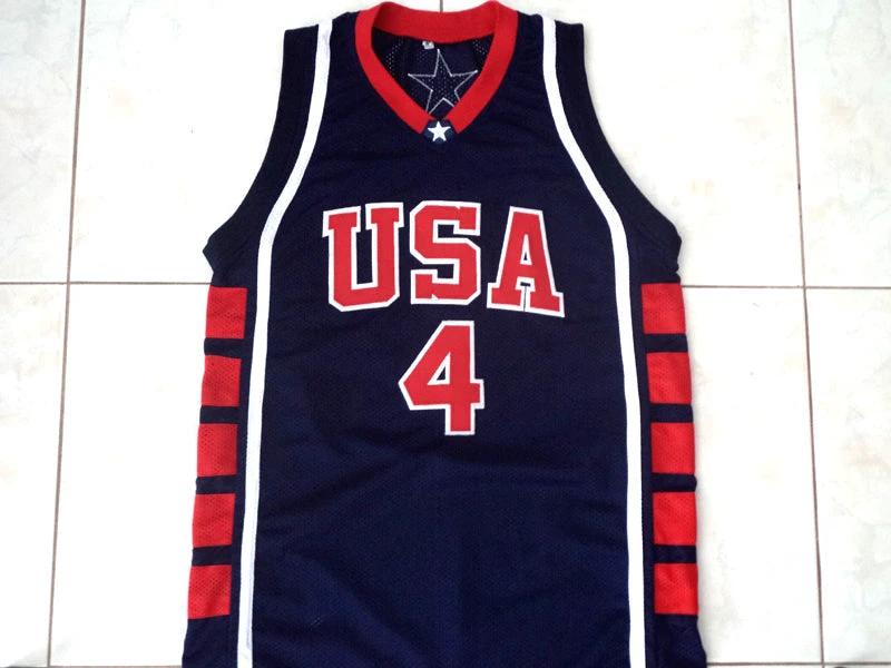 Allen Iverson Jersey #4 Team USA Basketball Navy Blue by My store basketball