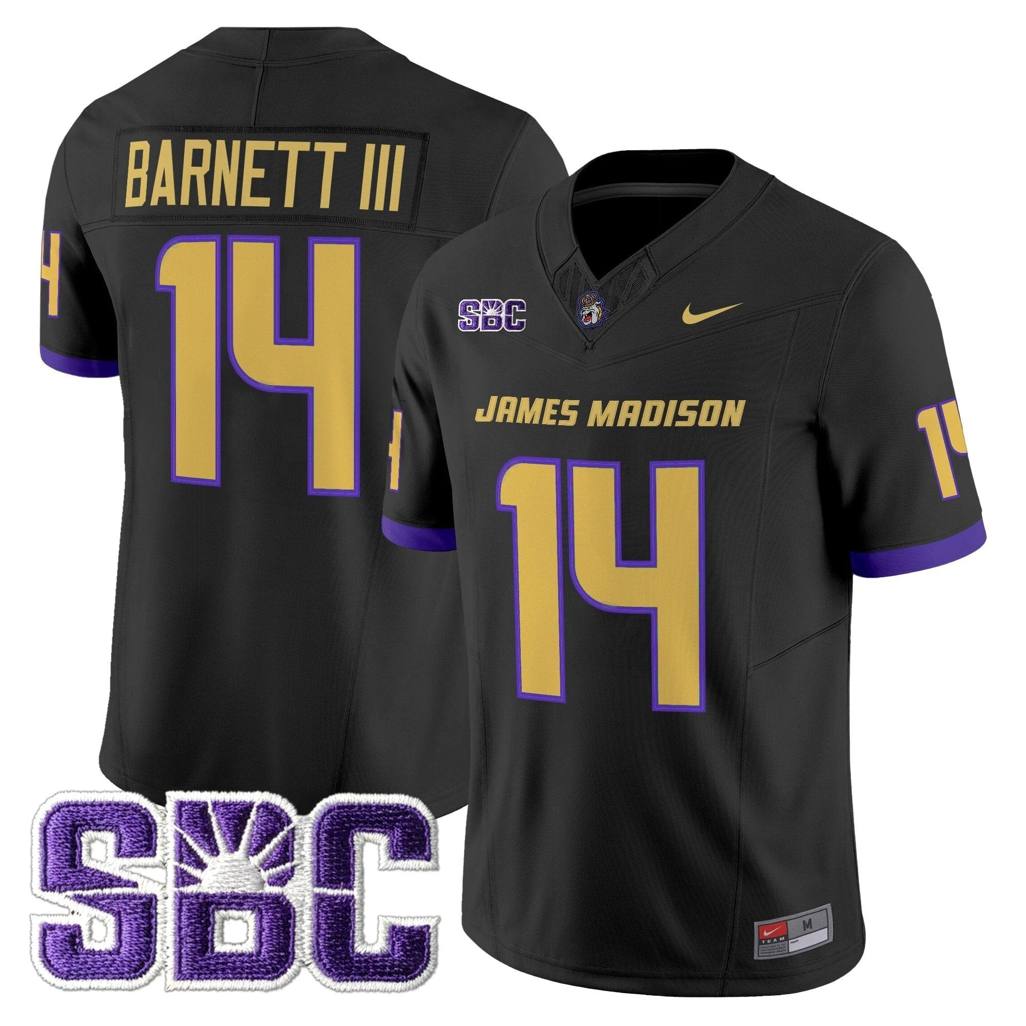Alonza Barnett III Jersey #14 James Madison Dukes 2025 Vapor Limited Stitched by My Store NCAA Football Jerseys