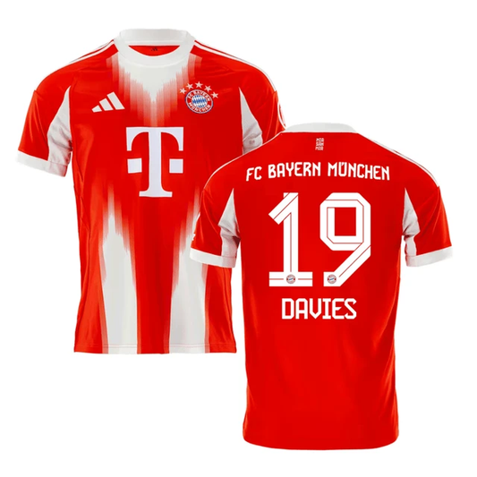 Alphonso Davies 19 Bayern Munich 2025-26 Home Jersey – Red by Soccer Jersey