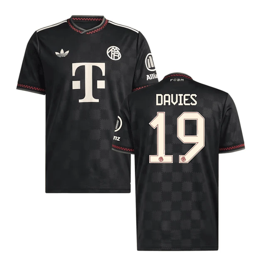 Alphonso Davies #19 Bayern Munich 2025-26 Third Men Jersey – Black by Soccer Jersey
