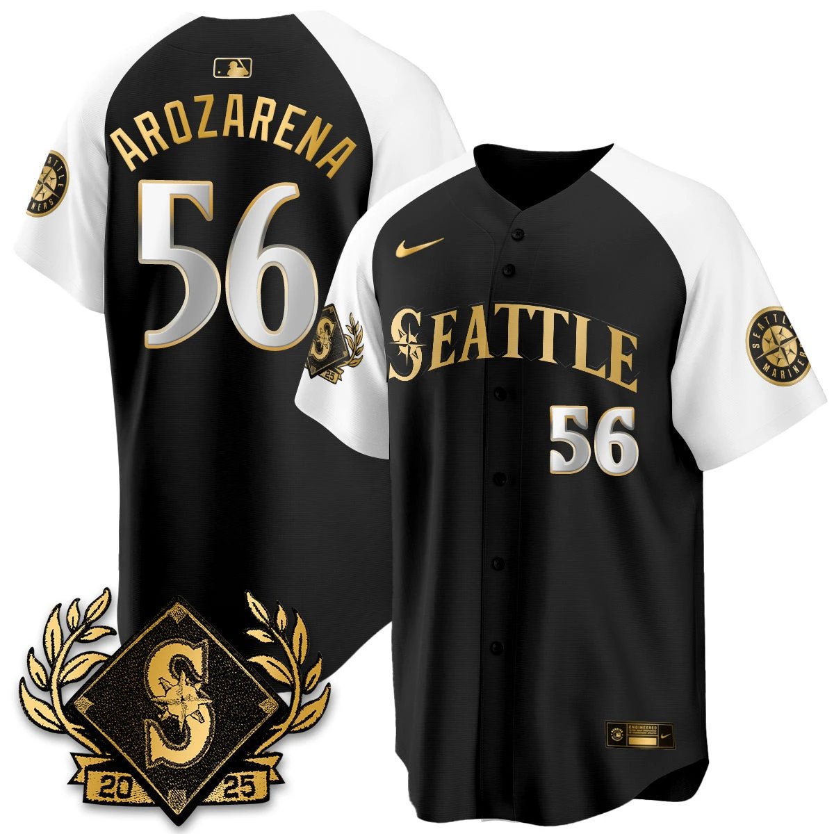 Seattle Mariners 2025 Series Gold Champions Jersey - All Stitched by Seattle Mariners