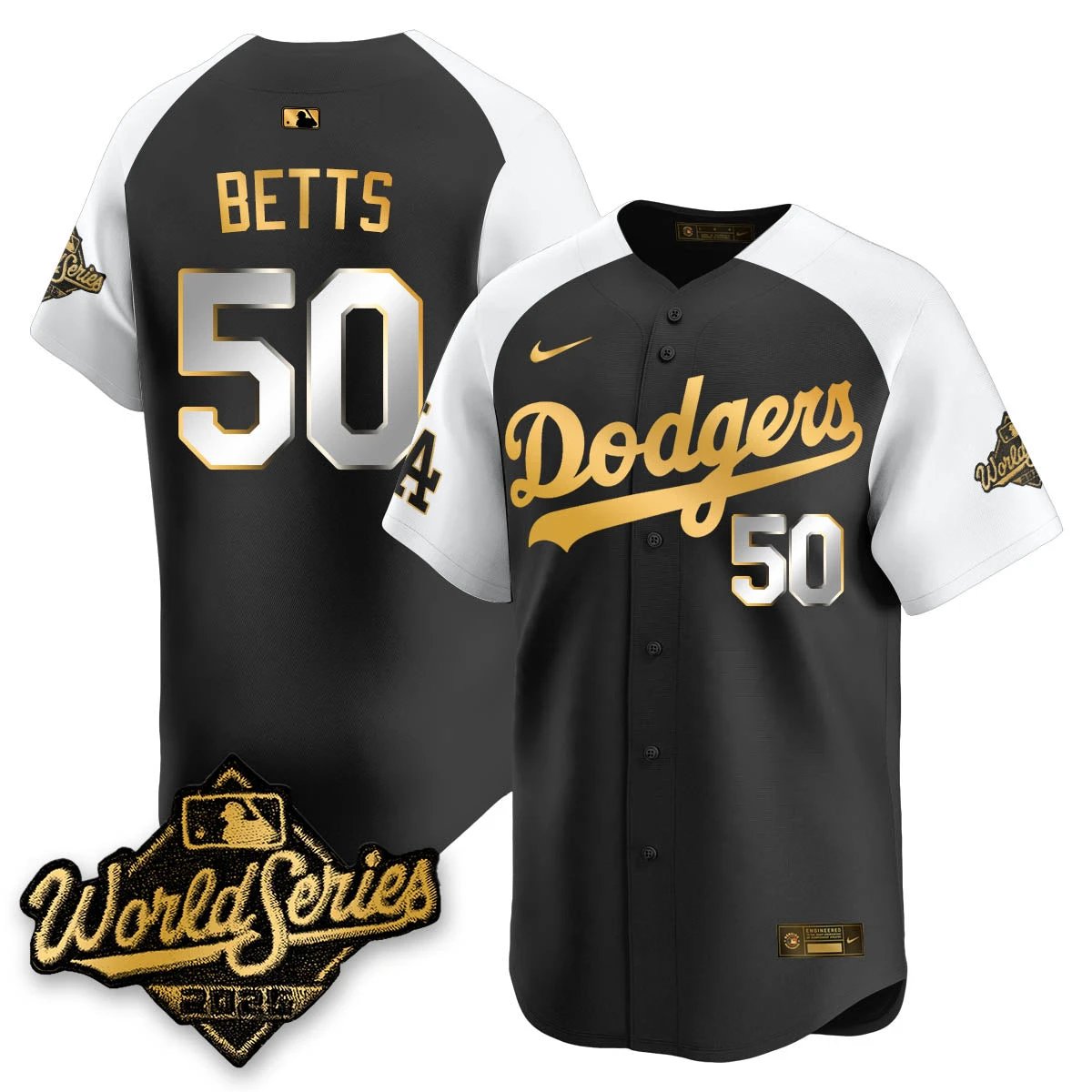 Los Angeles Dodgers 2025 World Series Gold Jersey - All Stitched by Los Angeles Dodgers