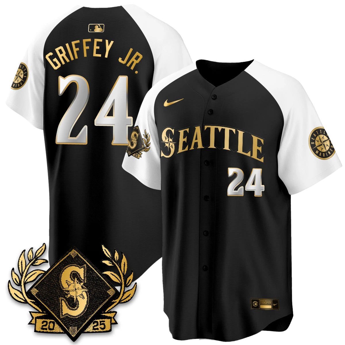 Seattle Mariners 2025 Series Gold Champions Jersey - All Stitched by Seattle Mariners
