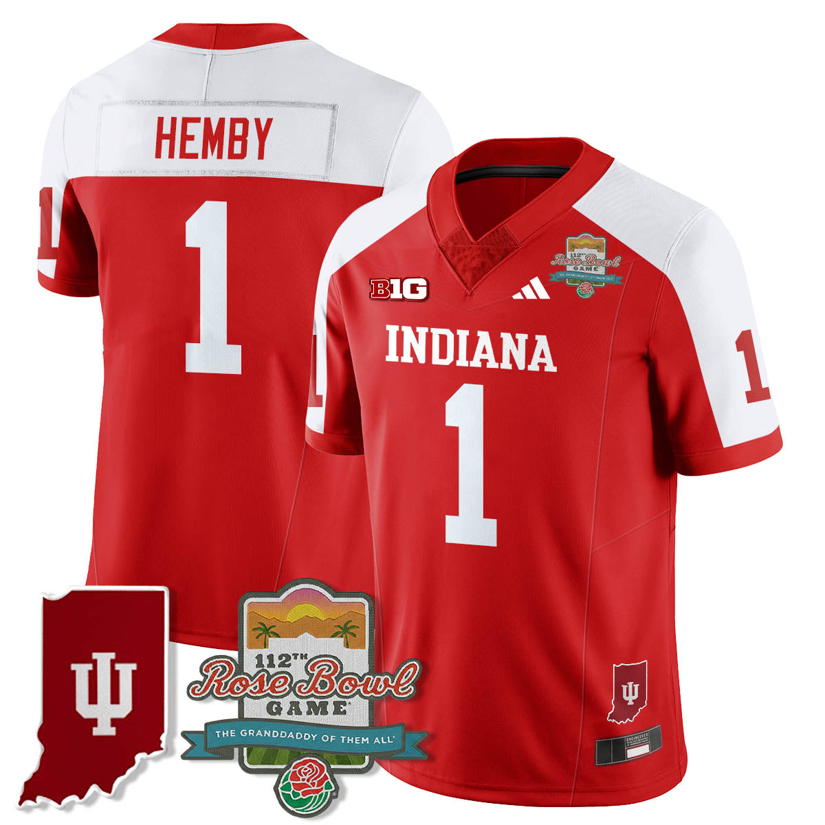 IND Vapor Limited Football Jersey - Rose Bowl 112th by Indiana Hoosiers
