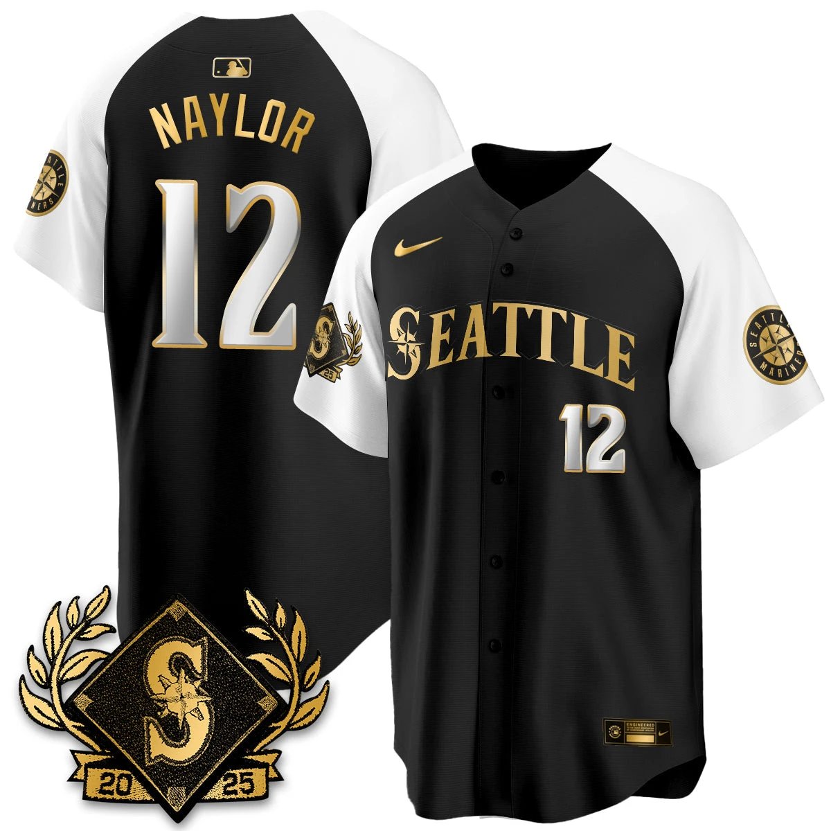 Seattle Mariners 2025 Series Gold Champions Jersey - All Stitched by Seattle Mariners