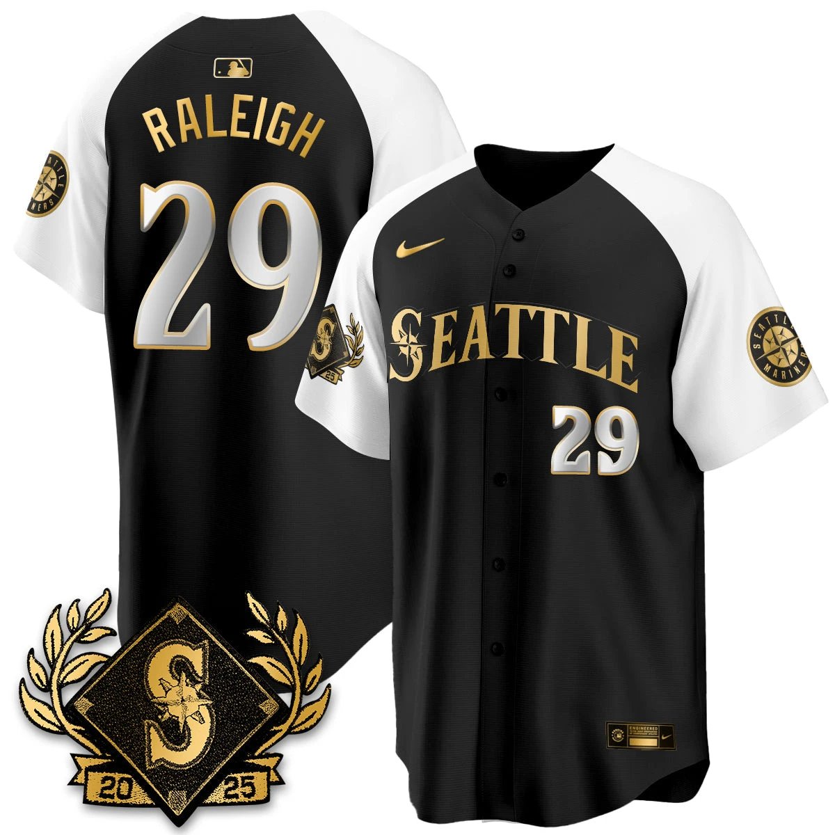 Seattle Mariners 2025 Series Gold Champions Jersey - All Stitched by Seattle Mariners