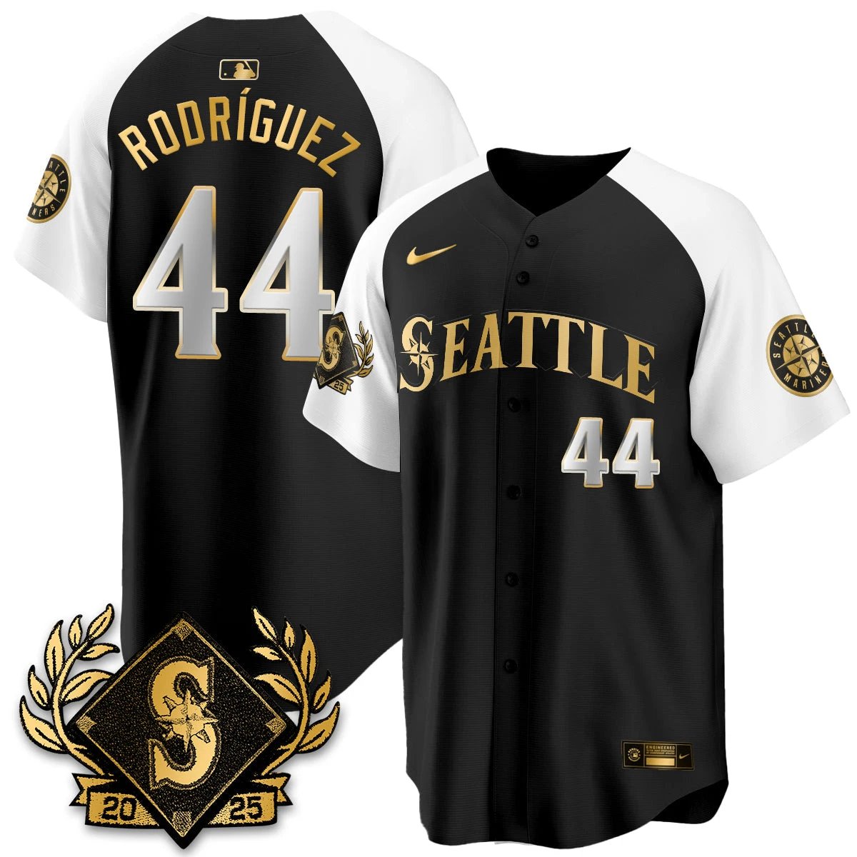Seattle Mariners 2025 Series Gold Champions Jersey - All Stitched by Seattle Mariners
