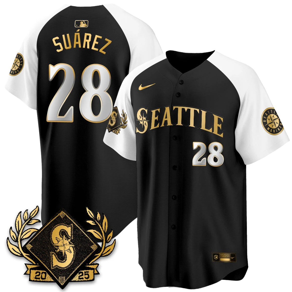 Seattle Mariners 2025 Series Gold Champions Jersey - All Stitched by Seattle Mariners