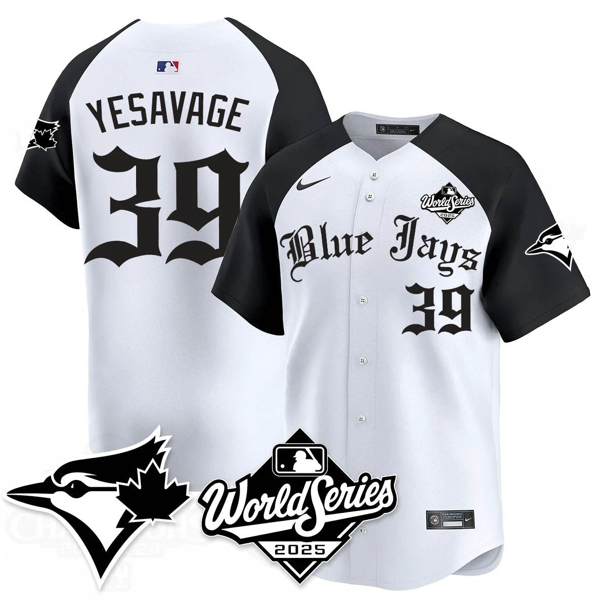 Toronto Blue Jays Gothic 2025 World Series Jersey - All Stitched by Toronto Blue Jays