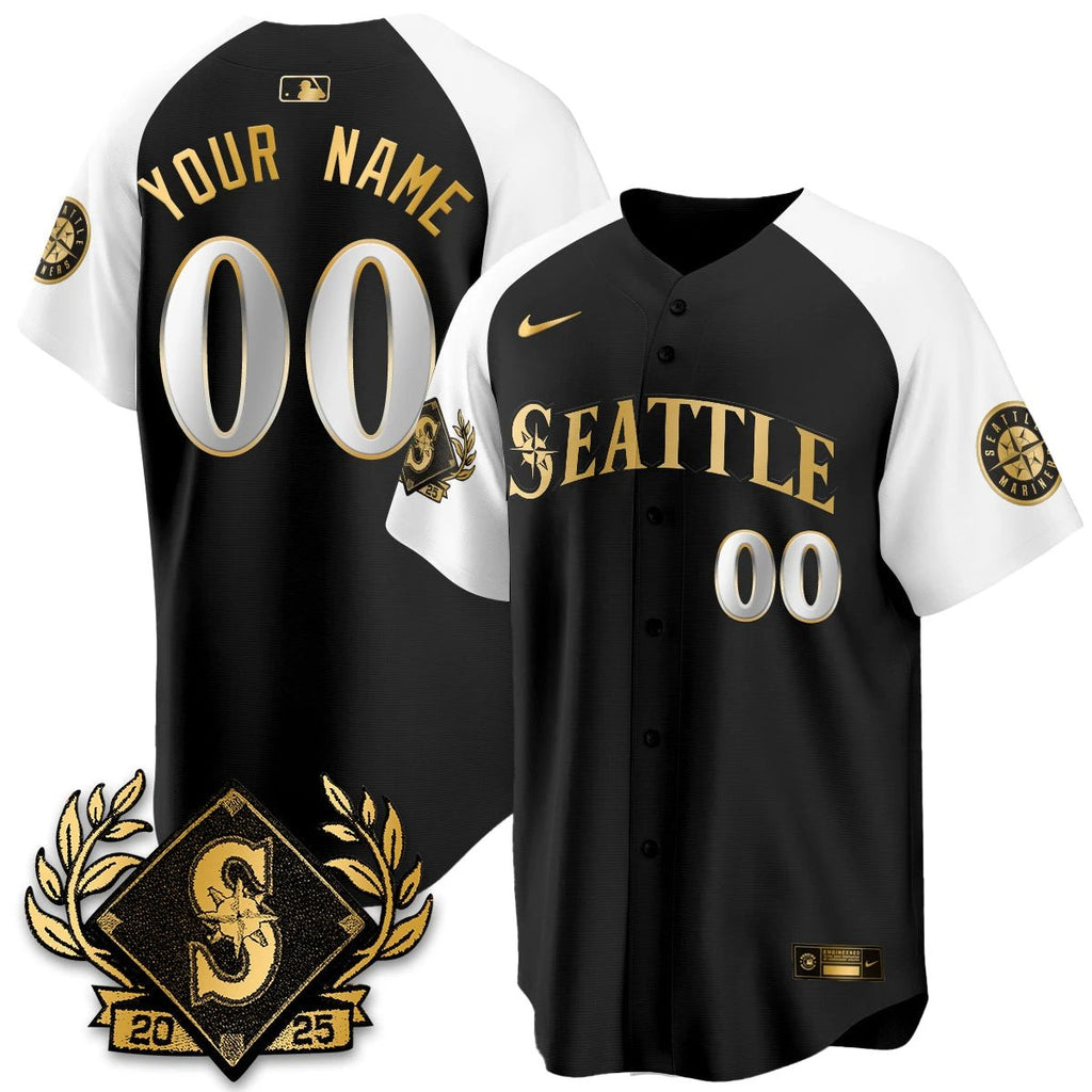 Seattle Mariners 2025 Series Gold Champions Jersey - All Stitched by Seattle Mariners