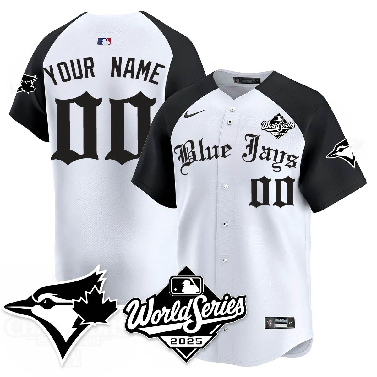Toronto Blue Jays Gothic 2025 World Series Jersey - All Stitched by Toronto Blue Jays