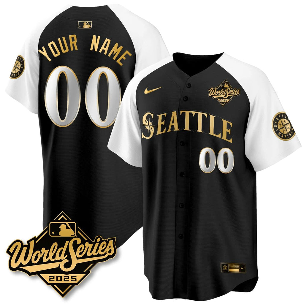 Seattle Mariners 2025 World Series Gold Jersey - All Stitched by Seattle Mariners