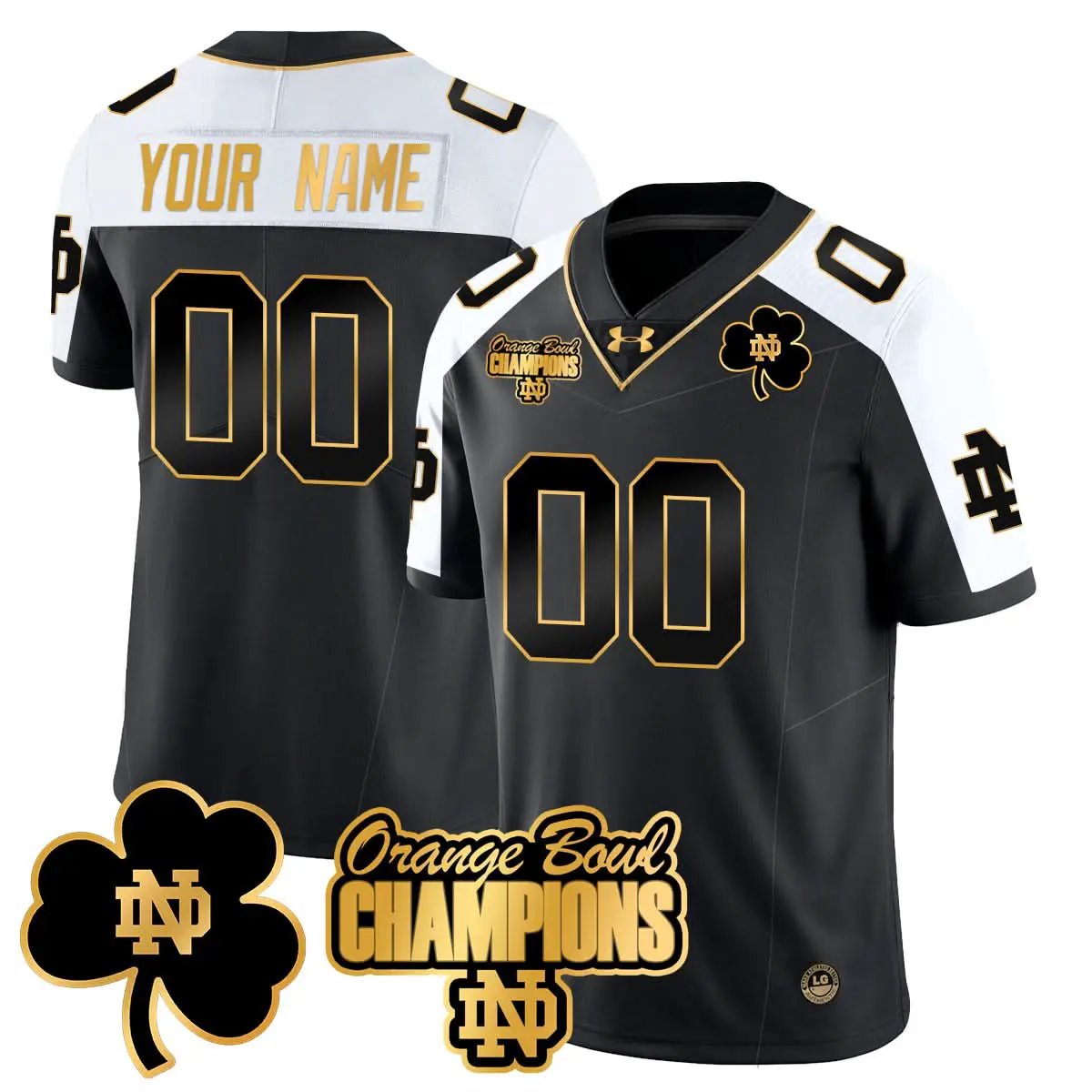 Custom NDFI 2025 Orange Bowl Champions Jersey by Notre Dame Fighting Irish