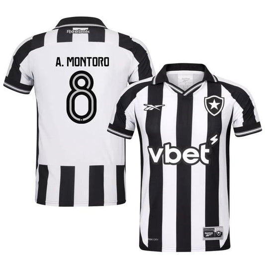 Alvaro Montoro #8 Botafogo 2025-26 Home Jersey – Black White by Soccer Jersey