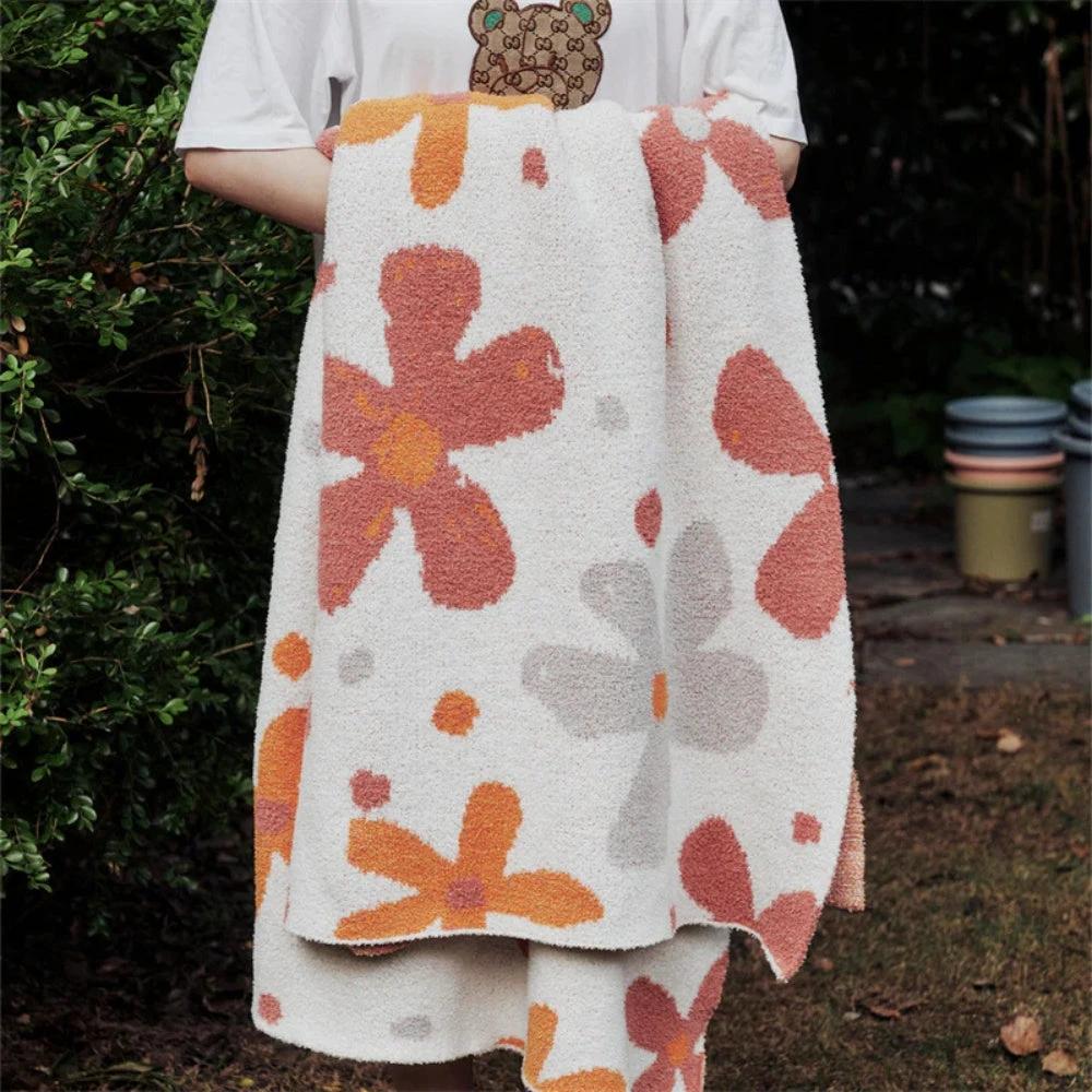 Alvian Floral Soft Knit Throw Blanket by Casa & Beyond