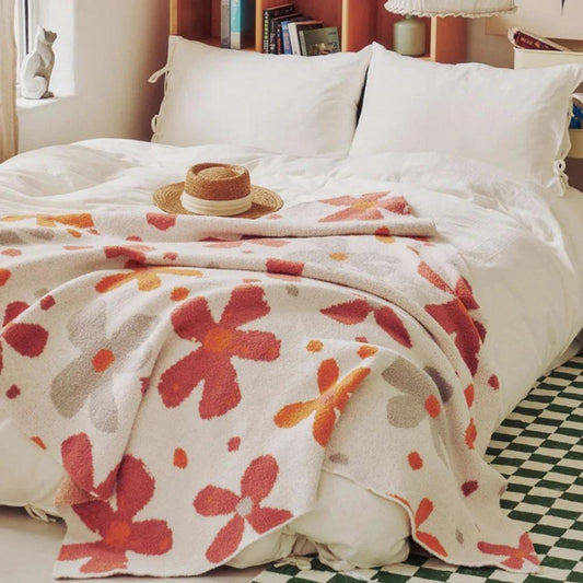Alvian Floral Soft Knit Throw Blanket by Casa & Beyond