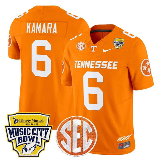 Alvin Kamara Jersey #6 Tennessee Vols 2025 Music City Bowl Stitched Orange by NCAA Football Jersey