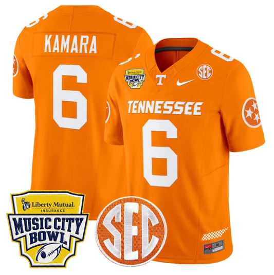 Alvin Kamara Jersey #6 Tennessee Vols 2025 Music City Bowl Stitched Orange by NCAA Football Jersey