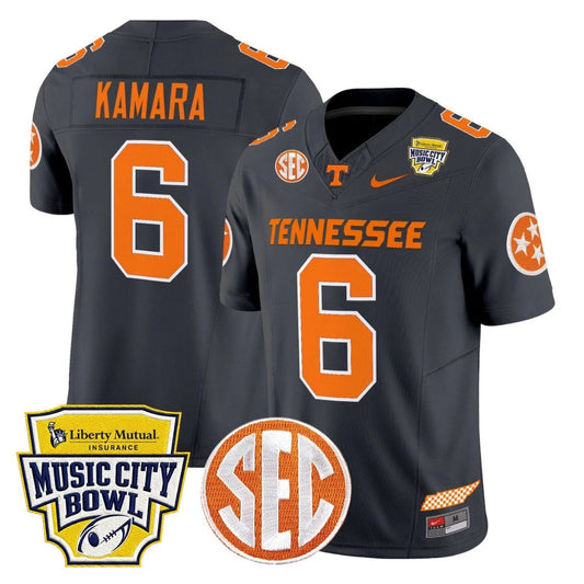 Alvin Kamara Jersey #6 Tennessee Vols 2025 Music City Bowl Stitched Smokey Grey by NCAA Football Jersey