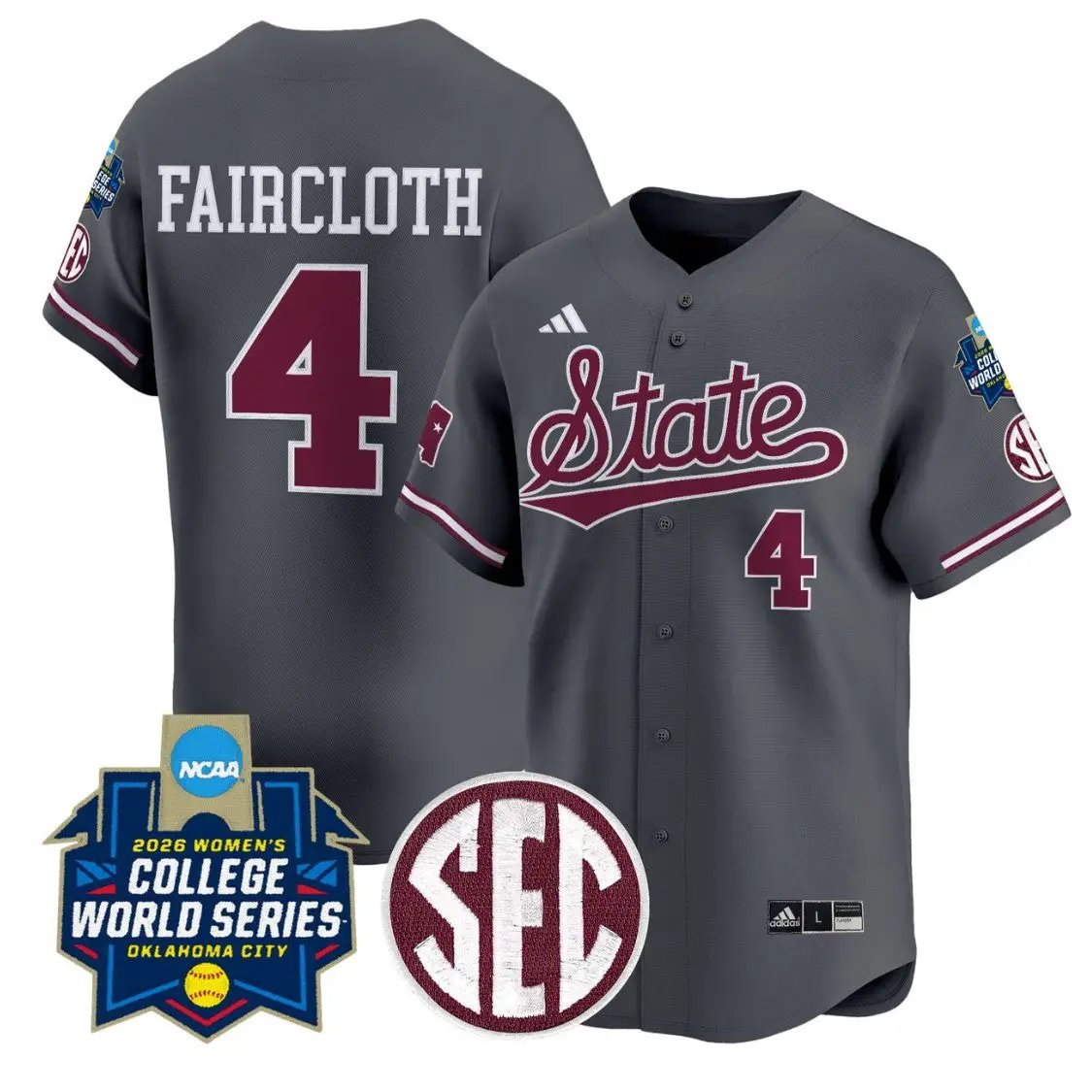 Alyssa Faircloth Jersey #4 State Softball 2026 World Series Stitched by My Store