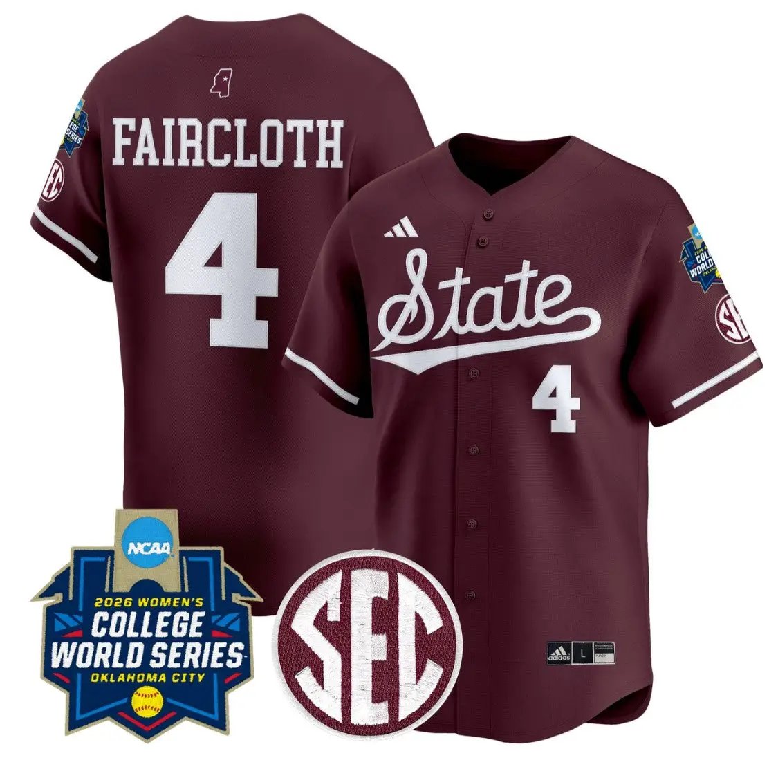 Alyssa Faircloth Jersey #4 State Softball 2026 World Series Stitched by My Store