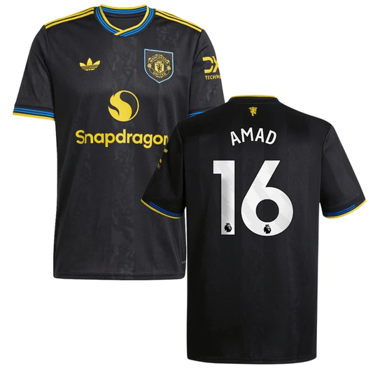 Amad Diallo 16 Manchester United 2025-26 Third Match Jersey – Black by Soccer Jersey